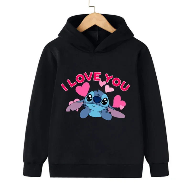 Anime Stitch Hoodie Cartoon Women Clothing Long Sleeve Hooded Pullover Woman Sweatshirt Manga Hoody Casual Clothing Female Top