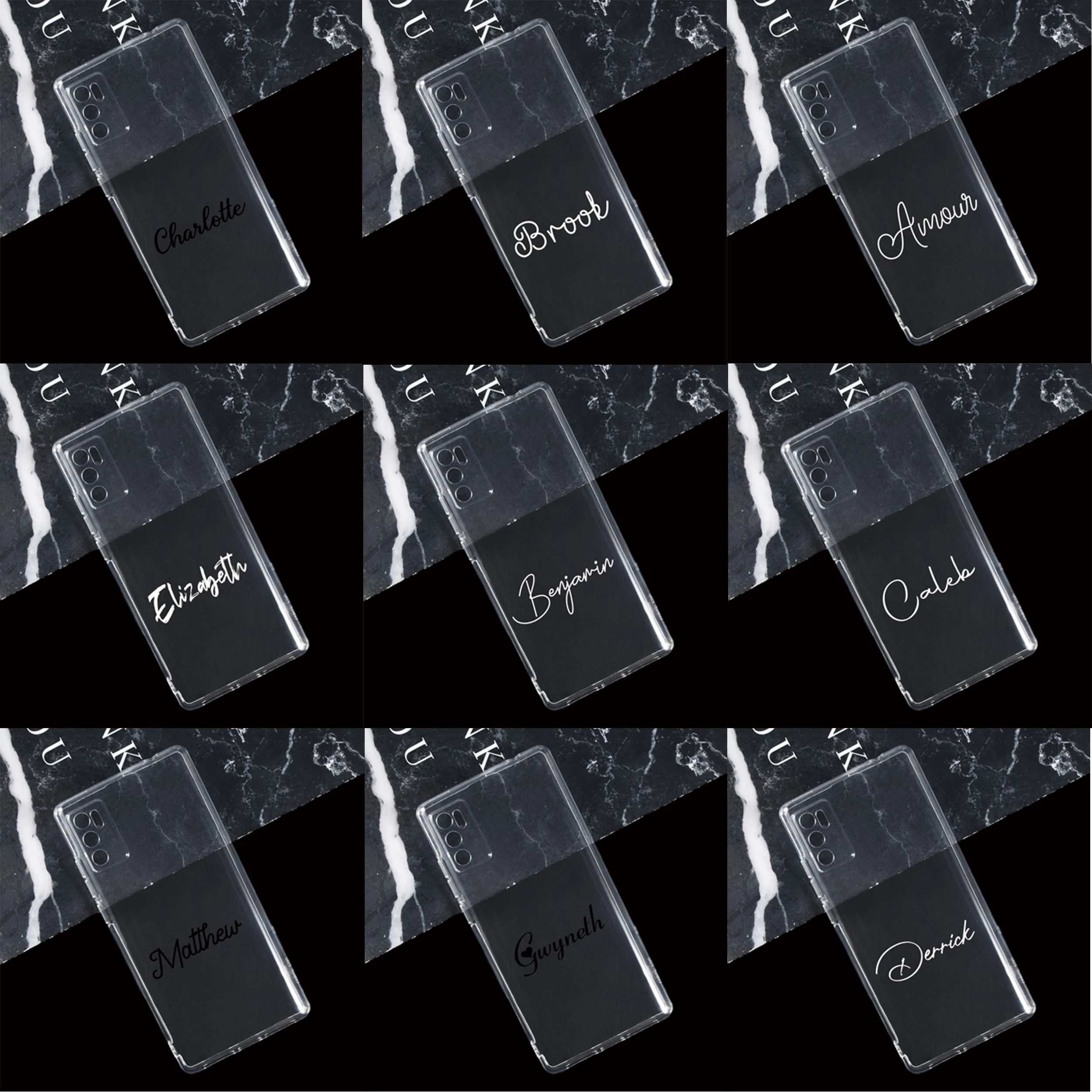 

Personalised Customized Name Phone Case For Cubot P50 Transparent TPU Soft Protective Back Cover P 50 initials DIY Funda Clear