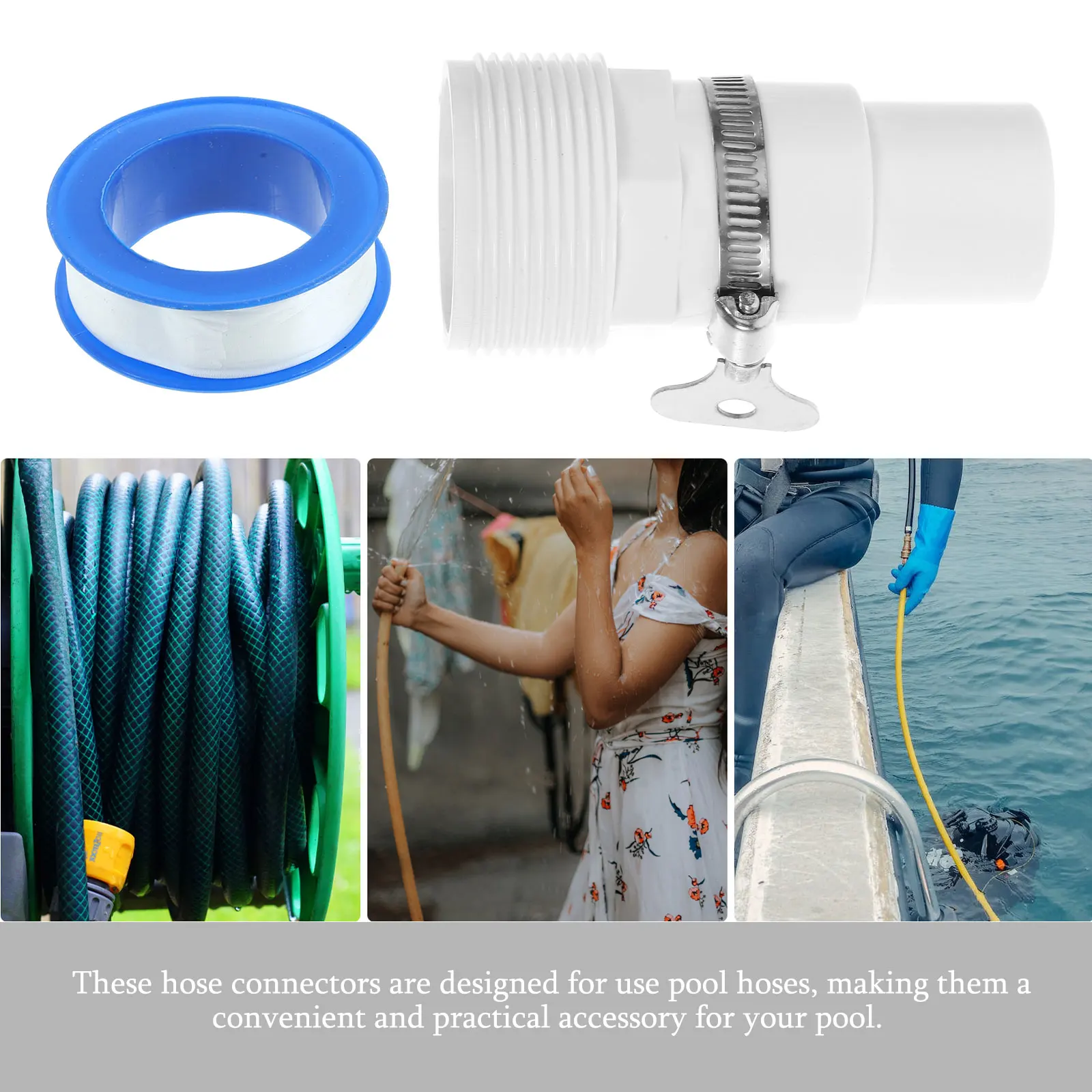 

8Pcs LongLasting Hayward Spx1091z4 Pool Hose Adapter Effective Water Filter Pump Parts Swimming Pools Accessories Connectors