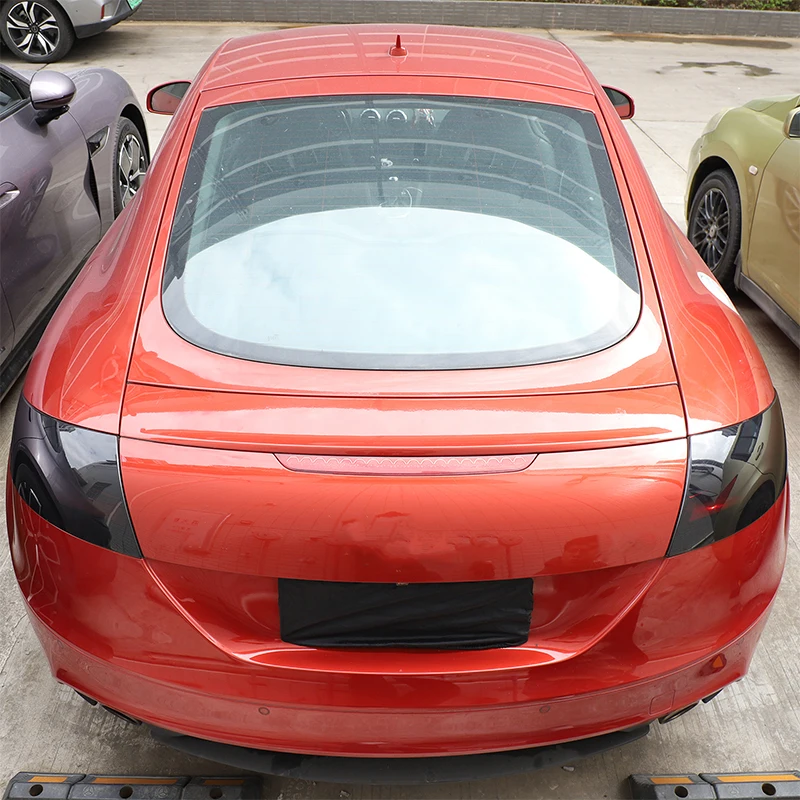 For Audi TT 2008-2014 taillight smoked shell car rear taillight decorative cover protective cover ABS transparent gray 2pcs