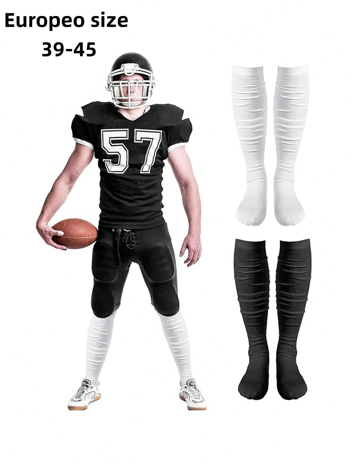 

Европейский размер 39-45, 1 шт., противоскользящие удлиненные носки до бедра для регби, утолщенные, амортизирующие, спортивные, для взрослых, футбольные