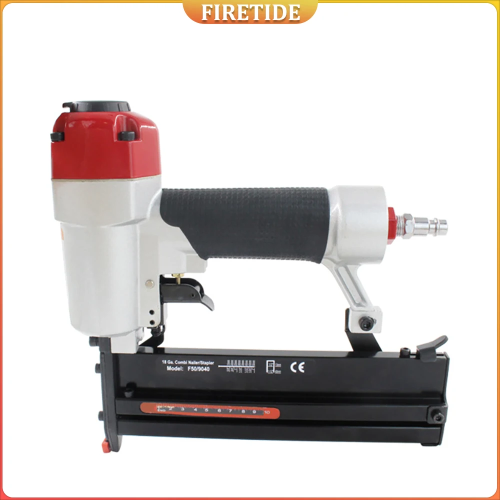 

Pneumatic Nail Gun 2-In-1, Compatible With Both Straight Nails And Code Nails, Including Nails Suitable For Woodworking