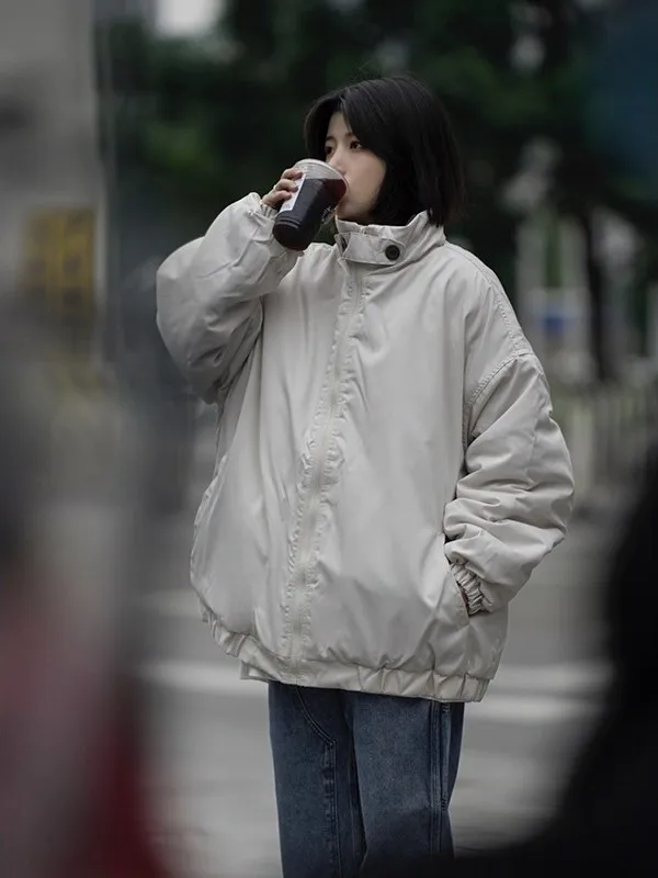 

Утепленная стеганая куртка с воротником-стойкой, зимнее пальто для молодежи, модное теплое хлопковое пуховое пальто с длинными рукавами на молнии, цветное