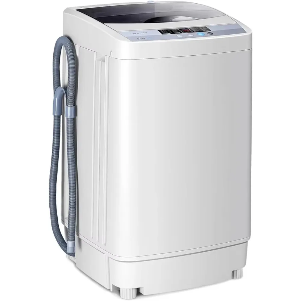 

Full-Automatic Washing Machine,12LBS Capacity Compact Laundry Washer w/10 Programs,8 Water Levels, LED Display & Drain Pump