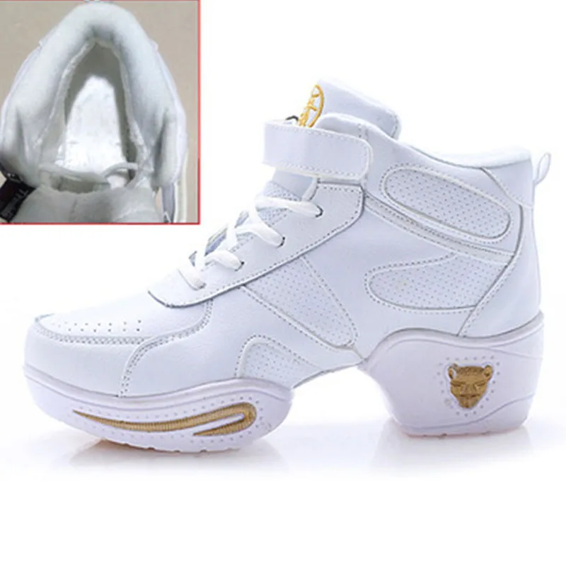 New Style Woman Dance Shoes Ladies Modern Soft Outsole Jazz Sneakers Leather Breathable Lightweight Female Dancing Fitness Sport