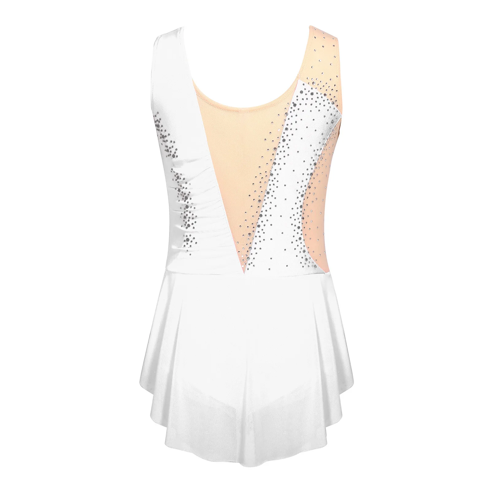 Girls Ballet Dress Gymnastics Leotard Children's Glitter Sheer Mesh Lyrical Dance Figure Skating Dress Performance Dancewear