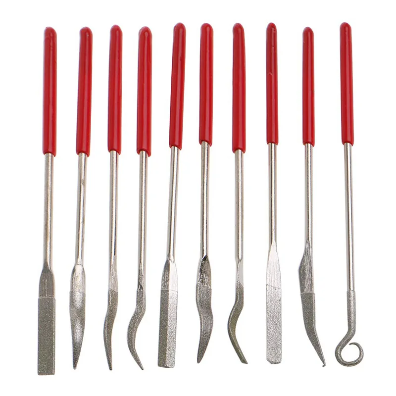 3 x 140mm Curved Diamond Needle File Set