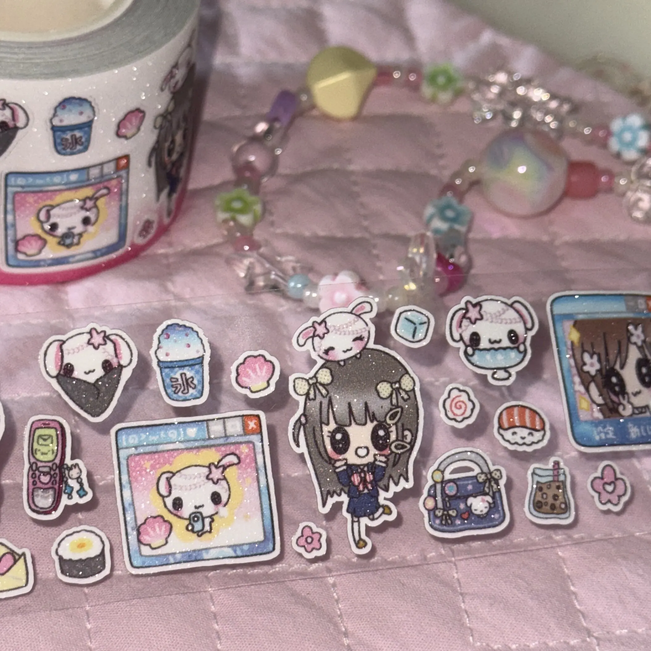 Cute Y2K Space Girl Character Die cut Dispensing Sticker DIY Deco Card Journal Scrapbooking Photo Card Phone Case Collage Supply