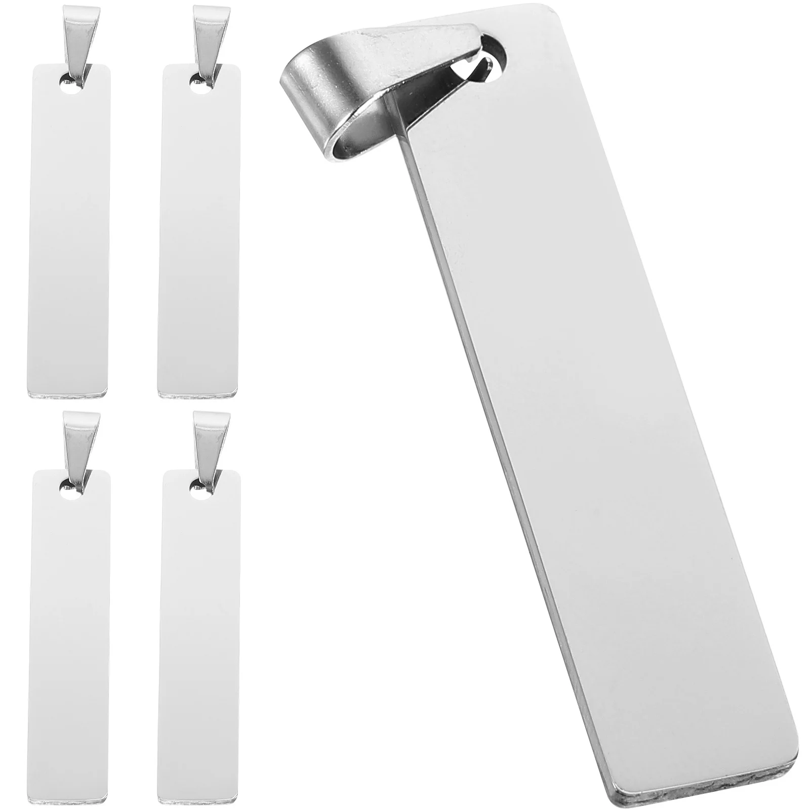 

5pcs Stainless Steel Blank Stamping Tags Diy Metal Pendants For Jewelry Craft Unfinished Name Tags Keychain Material