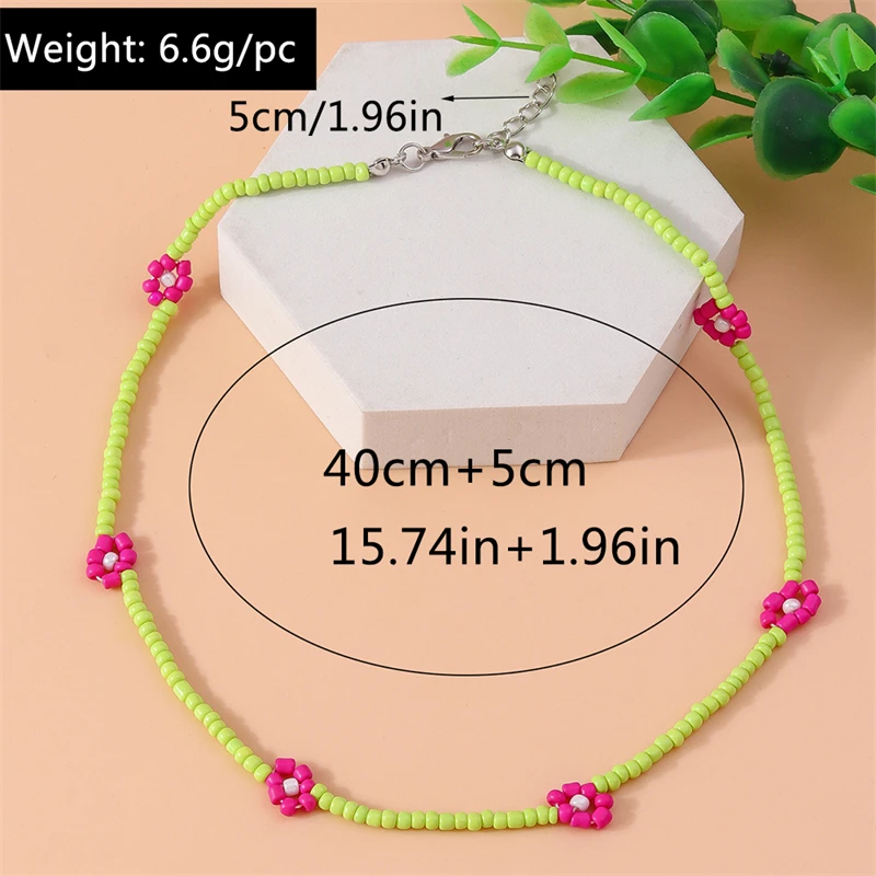 Mode handgemachte bunte Perlen Halskette für Frauen Mädchen Party Festival Schmuck Dekoration – Detail 4