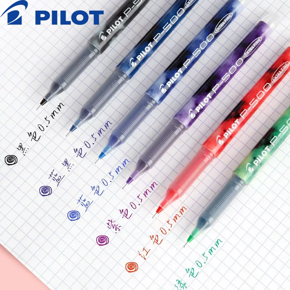 

Набор из 6 гелевых ручек Pilot Japan P500 с тонким наконечником 0,5 мм, черные чернила на водной основе, большой объем, для офиса и учебы