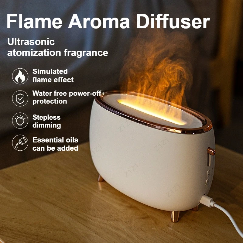 Ultrasonic Atomization Flame Humidification Aromatherapy Machine Large Capacity Aromatherapy Machine with Lighting