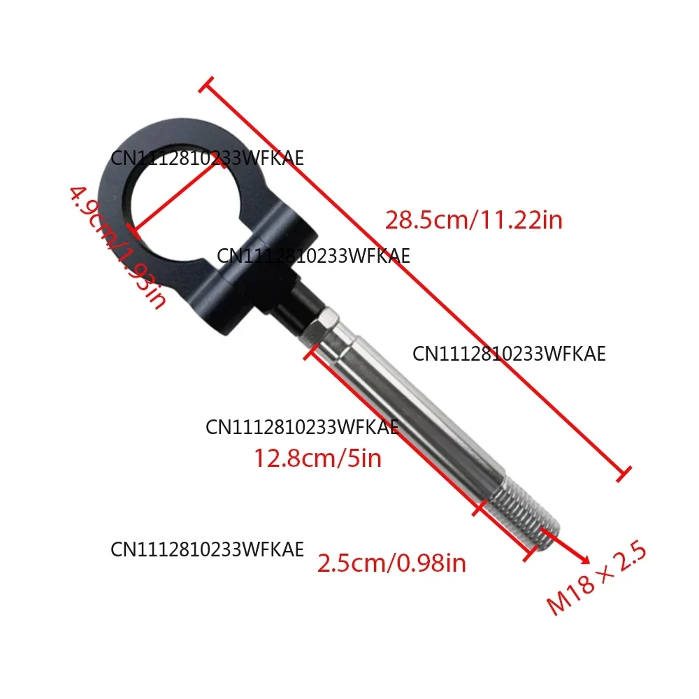 Thread Size: M18 x 2.5 Tow Hook Front Bumper Trailer Tow Hook for Chevrolet Camaro 6th Generation