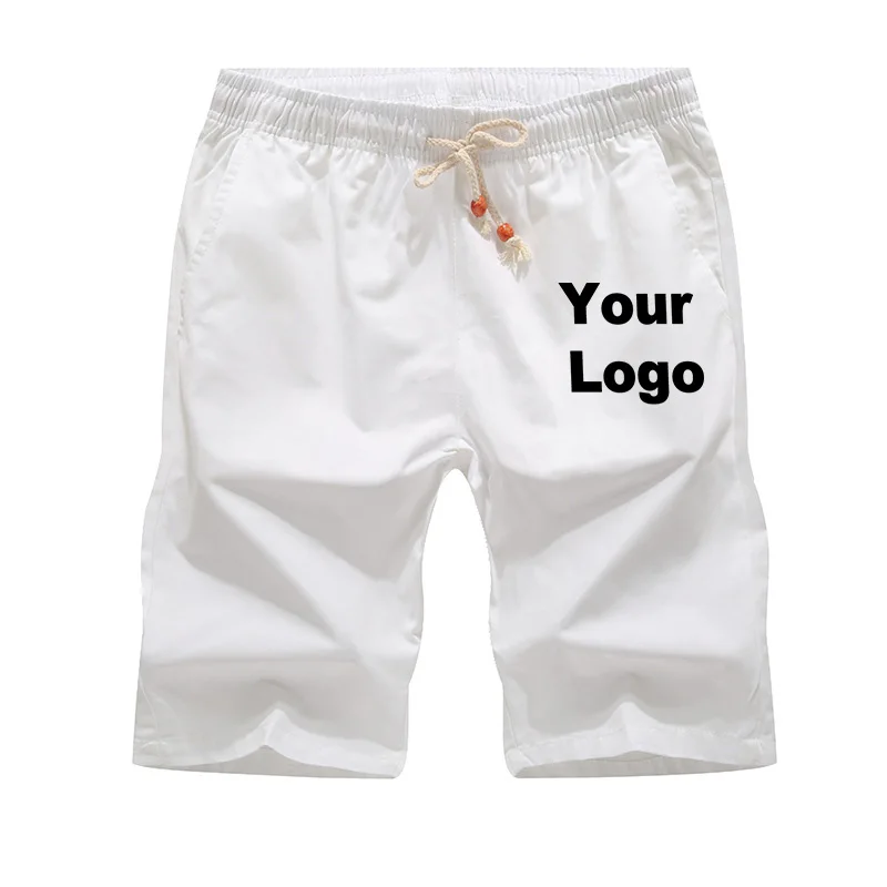Custom Logo Casual Shorts Men\'s Summer Pants Cotton Loose Breathable Cargo Pants Large Shorts Beachwear