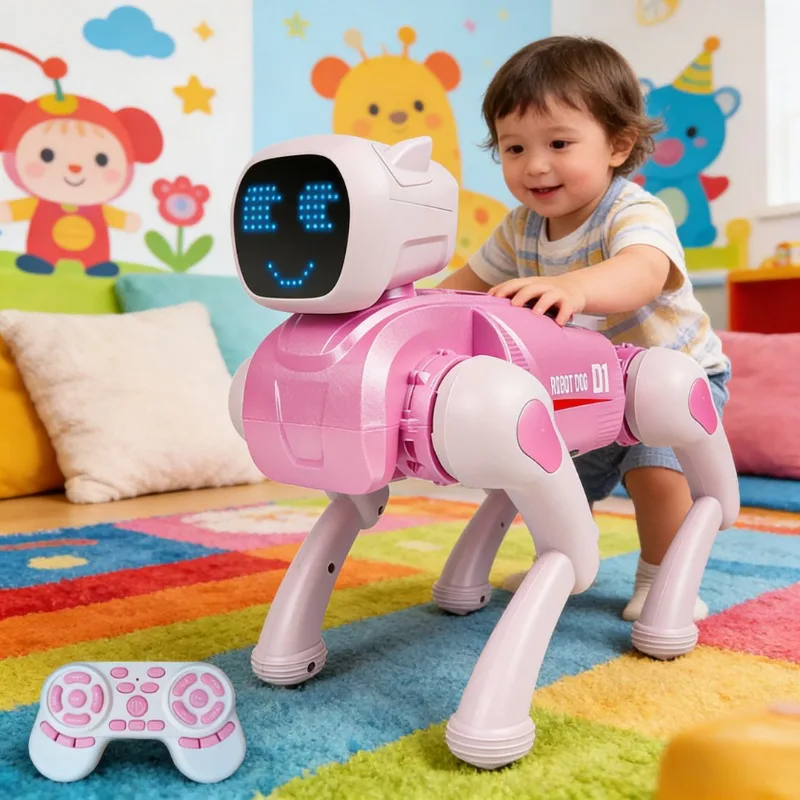 หุ่นยนต์สุนัขอัจฉริยะ AI ของเล่นควบคุมด้วยเสียง โปรแกรมได้ ร้องเพลง เต้นรำ ควบคุมระยะไกล ของขวัญที่ดีที่สุดสำหรับเด็กชาย เด็กหญิง ของขวัญวันเกิด