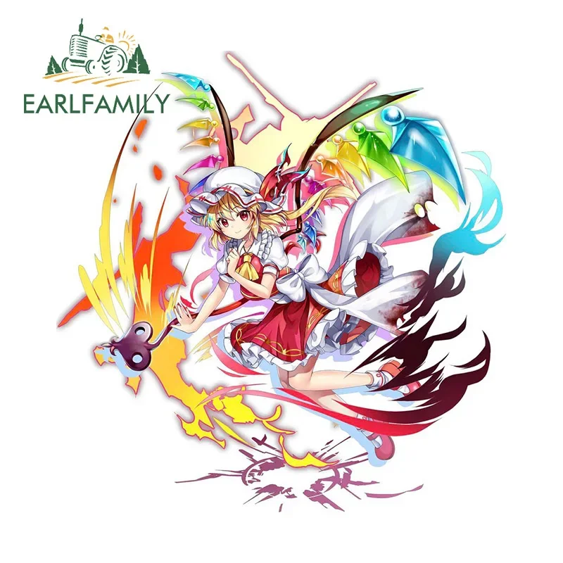 EARLFAMILY Eye-catching Flandre Scarlet Struggle Car Sticker Occlusion Scratch Decal Car Door Protector Vinyl Interesting Decals