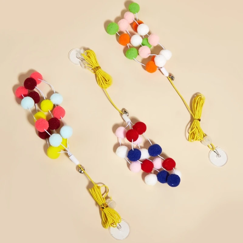 Đồ chơi cho mèo Pompoms Đồ chơi cửa tự kích thích cho mèo Đồ chơi mùa xuân dài