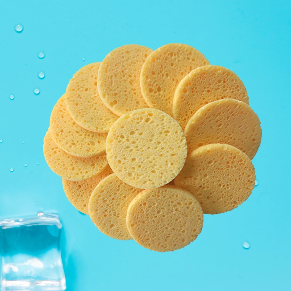 

50 Pearlescent Makeup Removal Cleansing Puff Sponges Face Exfoliating Compressed Cellulose Skin Care Soft Smooth Deep Clean