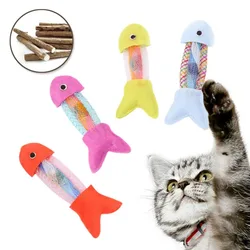 Fish Shape Cat Toys with Natural Catnip Sticks Molar Interactive Cat Toy for Kitten Funny Cleaning Teeth Cat Accessories Mint