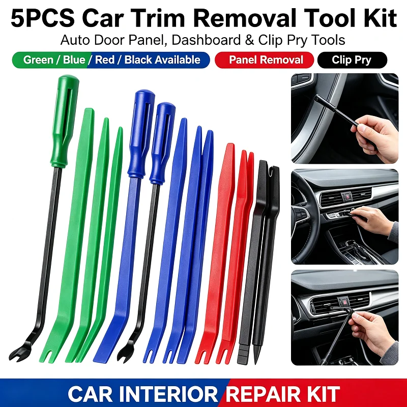 5Pcs Auto Trim Removal Tool Kit No Scratch Pry Tools for Car Door Panel Dashboard Audio Stereo Repair SCCXGJ03