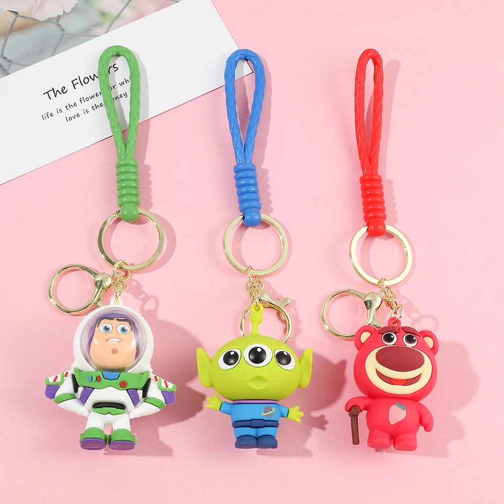 Cartoon Anime Film Toy Story  Toys Figure Woody Buzz Lightyear Keychain Action Jessie Woody Alien Key Ring Toys for Kids Gift