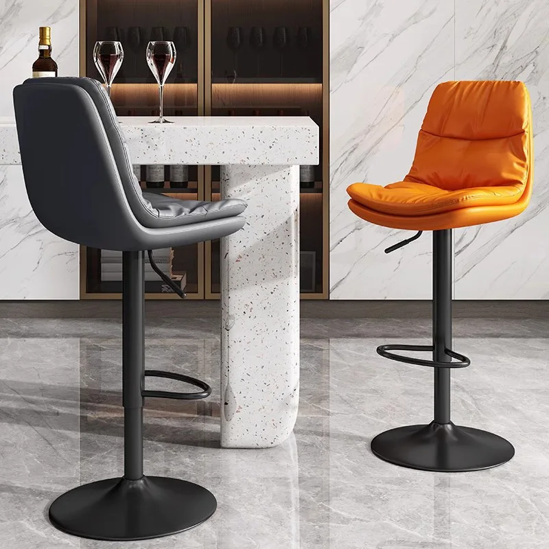 

Leather Nordic Bar Chairs Luxury High Stool Office Swivel Bar Chairs Reception Minimalist Design Bar Furniture Barkrukken LLBC