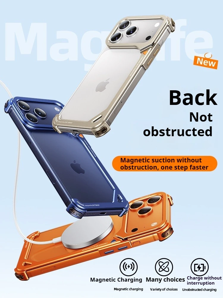 Eary Minimalist Frame Case for iPhone 18 17 Pro Max Air Aluminum Lens Holder for Magsafe Wireless Charging Drop Protection
