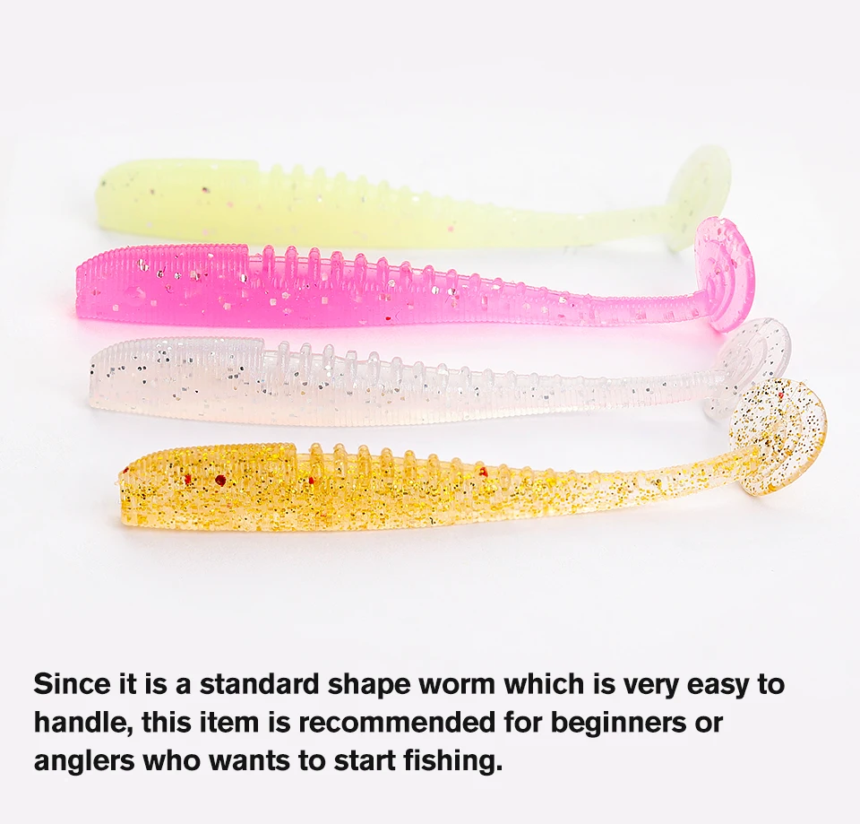 TSURINOYA T Schwanz Weichen Köder Angeln Köder FLEX 38mm 0,4g 20 stücke Licht Spiel Künstliche Silikon UV weiche Köder Für Ajing Rockfish – Detail 8