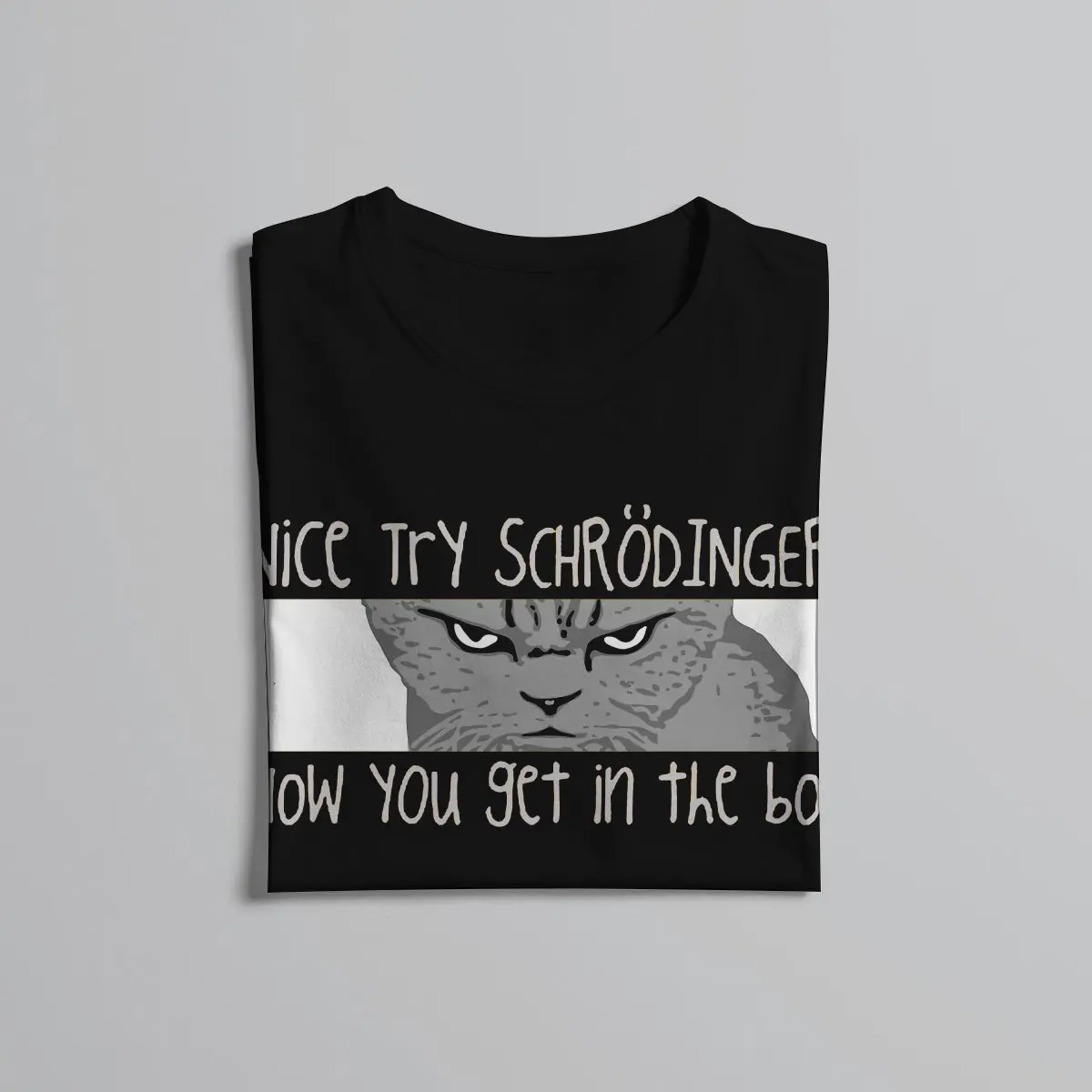 Schrodingers Funny Quantum Physics Science Hip Hop TShirt Cat Cute Animal Creative Tops Casual T Shirt Male Tee Unique Gift