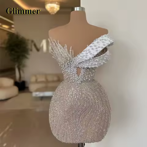 Glimmer Sparkly Spaghetti Straps Evening Dress for Women Rhinestones Pleats Bodycon Celebrity Dress Robes De Soiree Customised