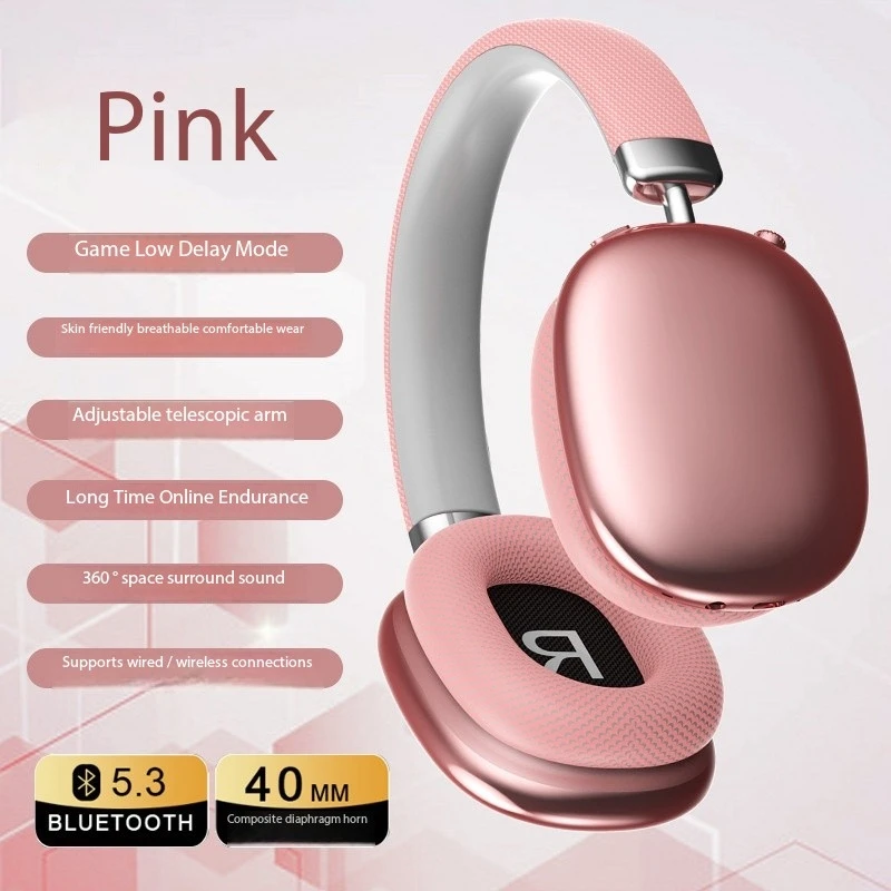 Minimalist Design Headphones Wireless Bluetooth 5.3 Headphones HIFI 3D Stereo Gaming Headphones 350mAh Battery Long Battery Life