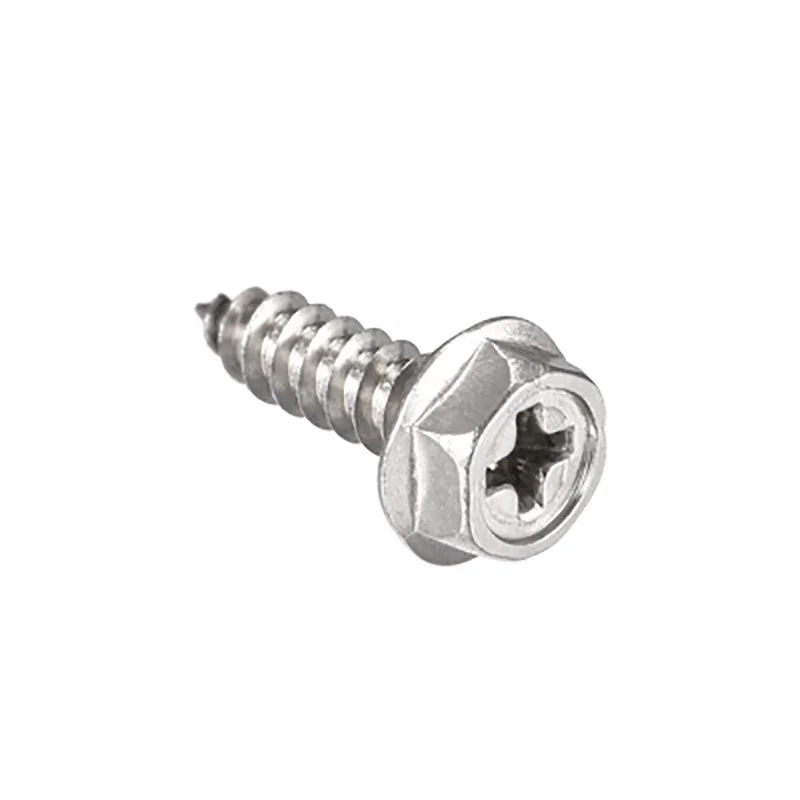 Uxcell 50pcs 304 Stainless Steel Phillips Hex Washer Self Tapping Screws M4 M5 M6 Hex Flange Sheet Metal Self Drilling Screws