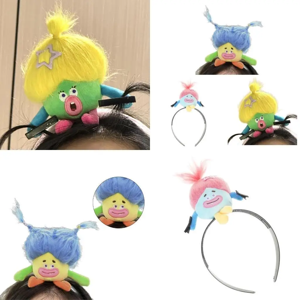 

39BD Carnivals Party Headband Cartoon Stuffed Doll Hairband for Adult Kids