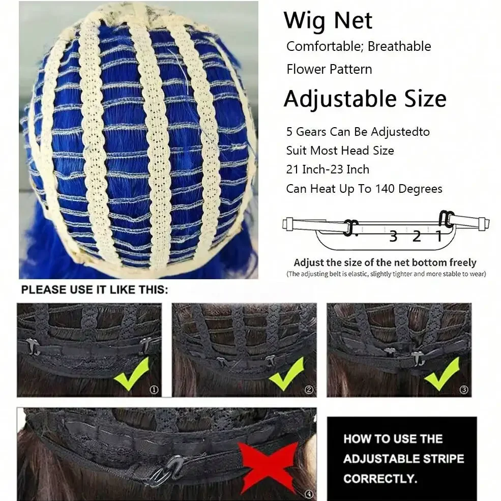 

Synthetic Long Blue Curly Wig with Bangs For Women Daily Cosplay Lolita Party Halloween Fake Hair