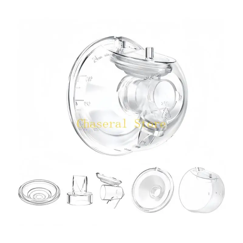 E7CE Easy Cleaning Milk Collector Cup for S12 Replacement Pump Accessory Breast Pump Duckbill Valves Flange Linker