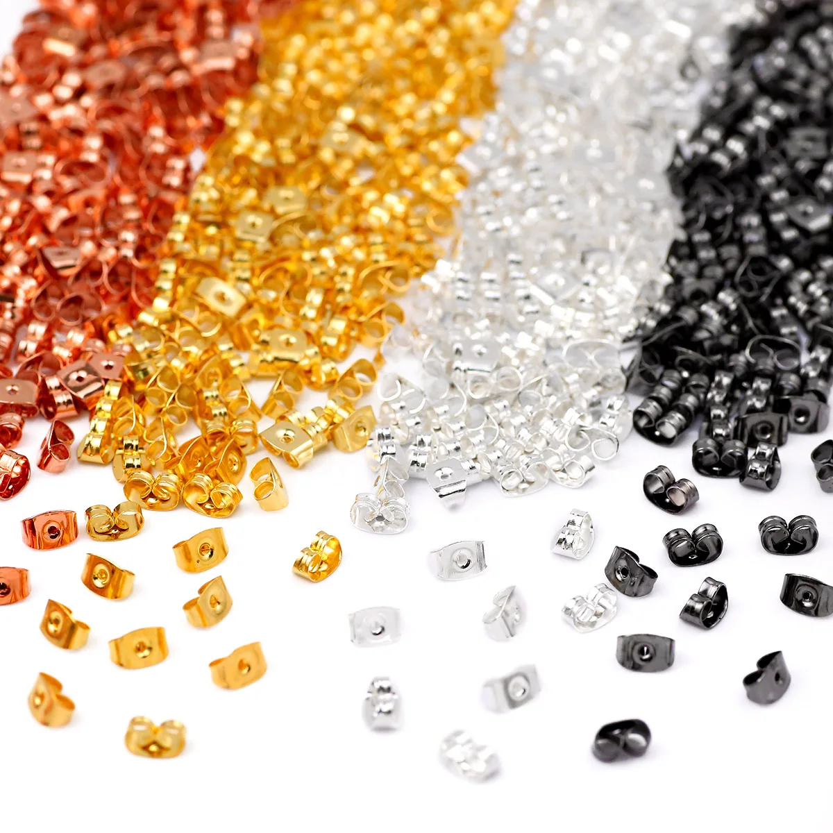 

200pcs/lot Earring Studs Backs Stopper Scrolls Ear Post Butterfly For Jewelry Making DIY Blocked Caps Earring Backs Stoppers Ear