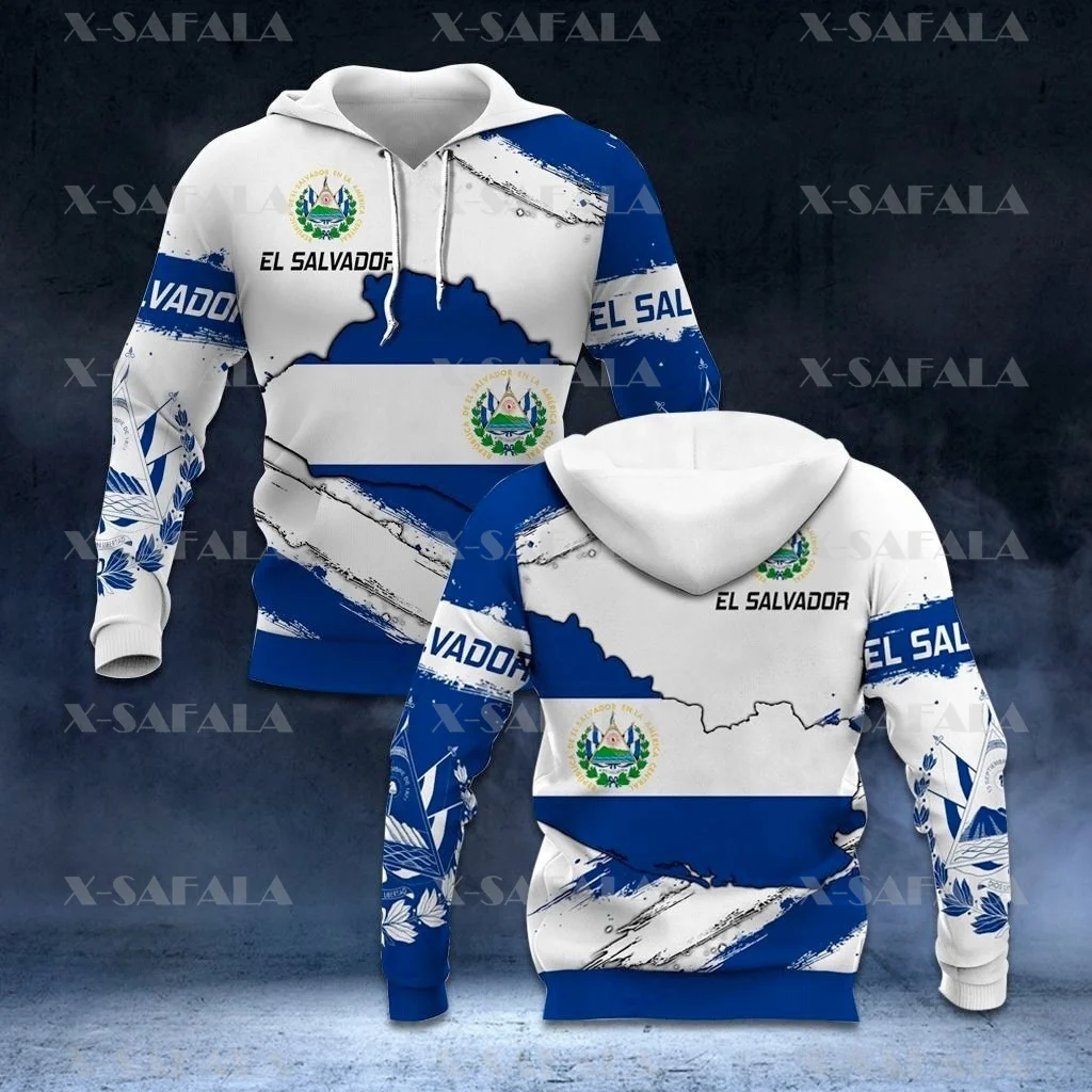 

EL SALVADOR PROUD Salvadorans Country Flag 3D Print Zipper Hoodie Man Female Pullover Sweatshirt Hooded Jersey Tracksuits-2