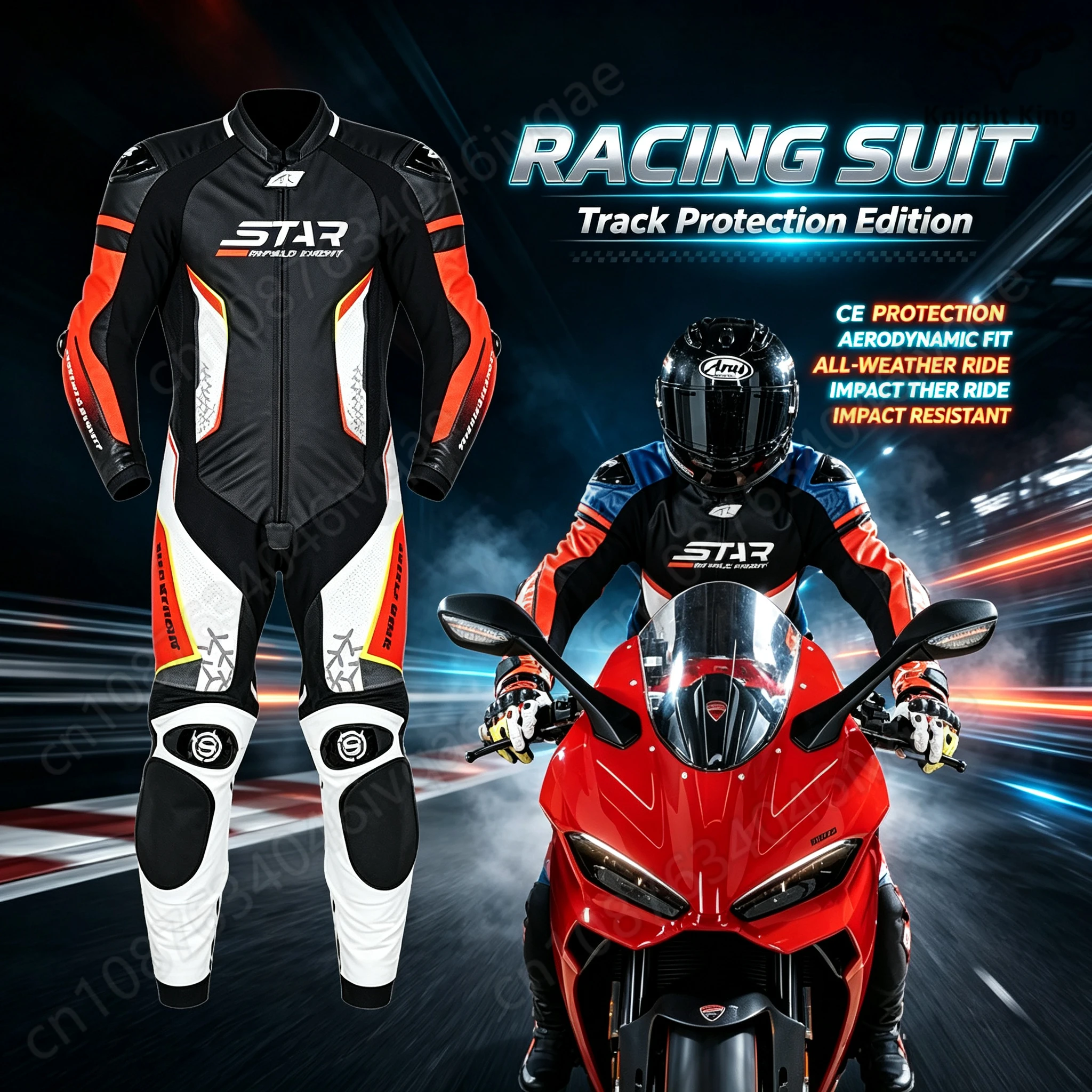 Motorcycle Racing Suit One-piece Leather Jacket Professional Competitive Track Leather Cycling Suit Men's racing suit