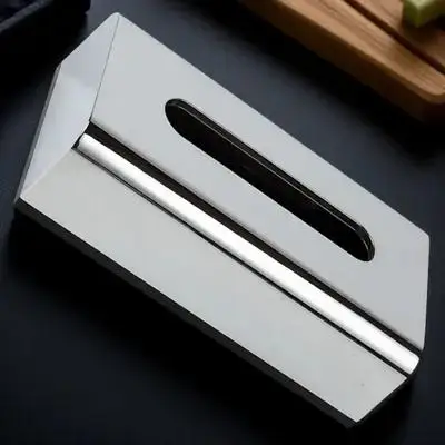 

Electroplated Tissue Box Silver Plating Napkin Case Stylish Home Decoration Multifunctional Desktop Organizer Tissue Storage Box