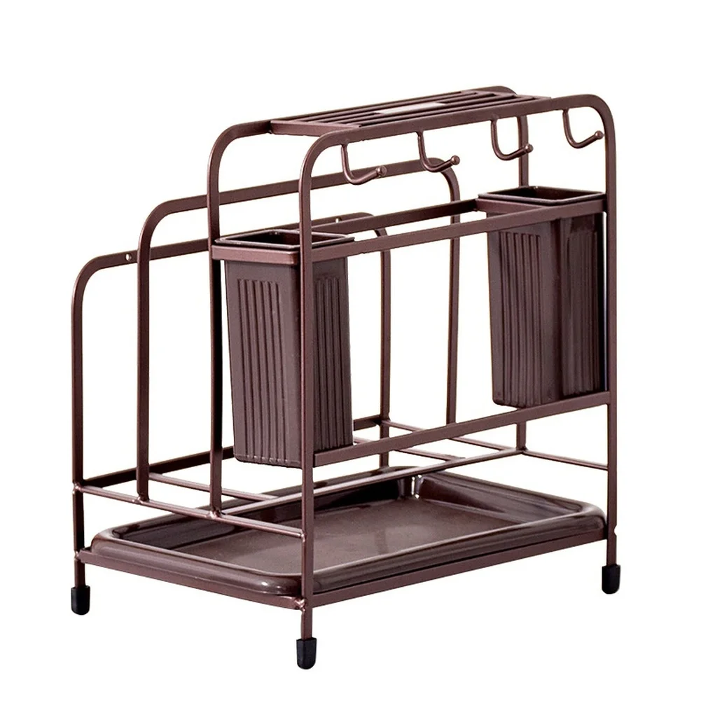 Counter Organizer Kitchen Storage Rack Carbon Steel Construction Modern Minimalist Style Desktop Installation Storage Rack
