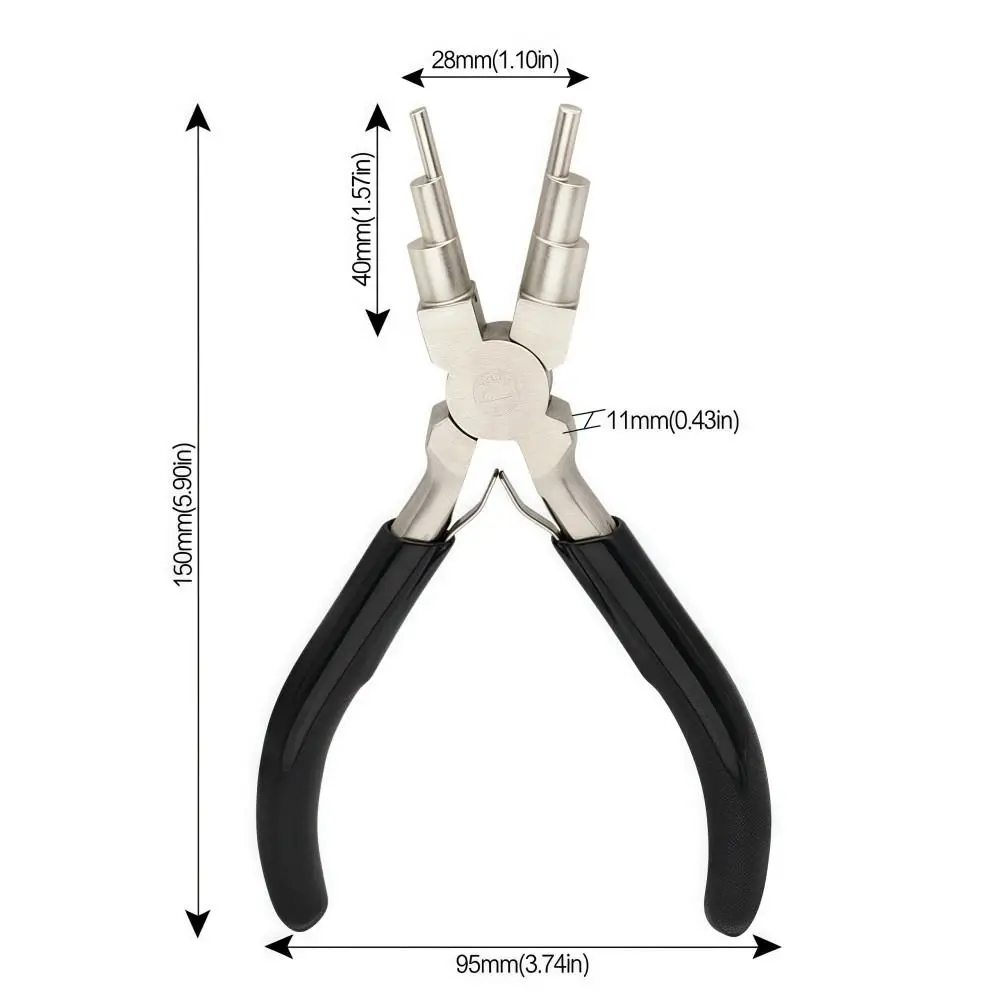 6 in 1 Round Nose Pliers Loop Making Forming Bends Bail Making Pliers Six Dan Making Jump Rings Wire Wrapping Pliers