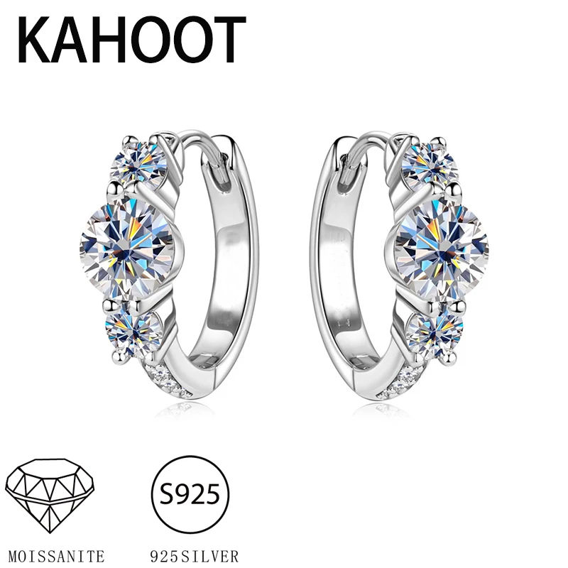 

A pair of 925 sterling silver moissanite high-quality simple casual fashion classic earrings