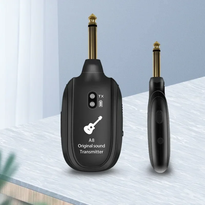 

A8 Guitar Wireless System Transmitter Receiver Built-in Rechargeable Built- in Rechargeable wireless guitar transmitter