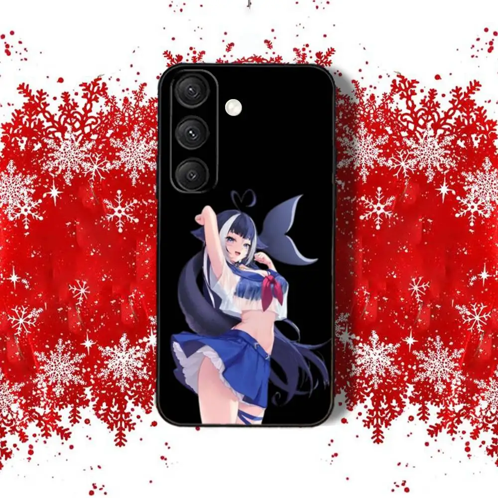 Etui na telefon z nadrukiem na całej powierzchni H-hylily V-Vshojo Vtuber-ES, czarne, do Samsunga S22, S24, S25, S23, S20, S30, S21, Ultra, 4G, Plus, 5G, Fe, Lite