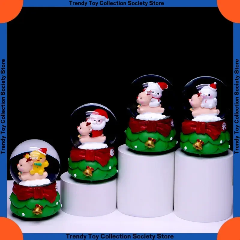 

New Deer Riding Dingdang Christmas Small Crystal Ball Luminous Mini Handmade Christmas Gift Children's Gift Ornament