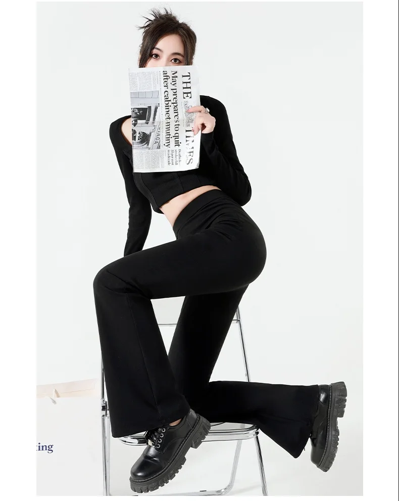 سراويل Bootcut مريحة للنساء فضية معدنية لامعة لامعة لامعة متألقة متألقة لامعة وميض لامع