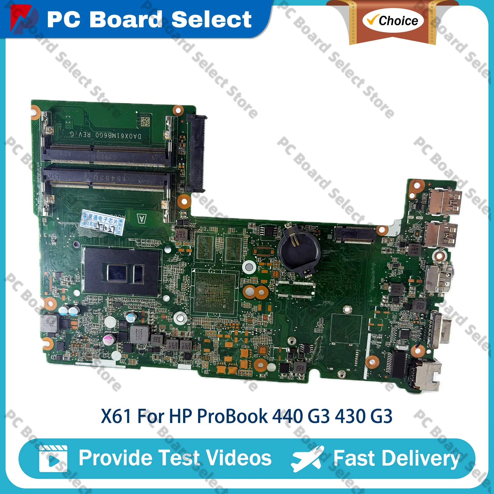For HP 430 G3 440 G3 Laptop Motherboard DA0X61MB6G0 830934-001 830934-501 with 6th Gen i3 i5 i7 100% Tested High Quality Fast