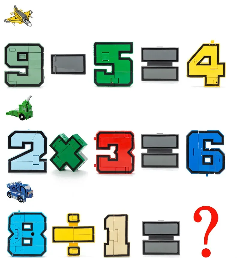 GUDI-décennie s de construction de transformation de robots à assembler, figurine d'action, modèle de voiture déformable, numéro, lettres, alphabet, jouets mathématiques