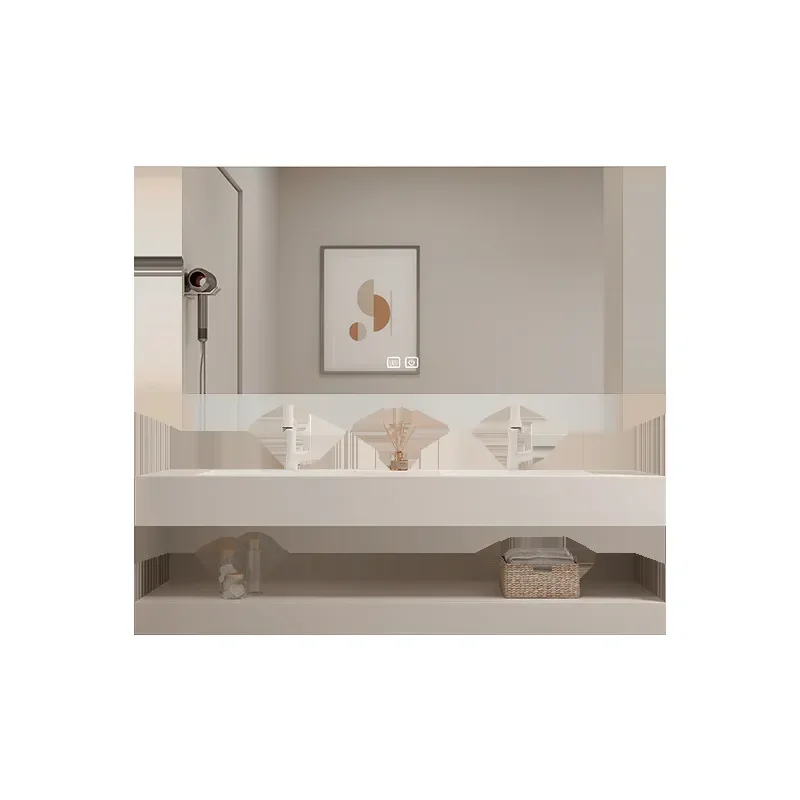 27 Inch Rock Slab Integrated Ceramic Basin Seamless Bathroom Washbasin Countertop Double Sink
