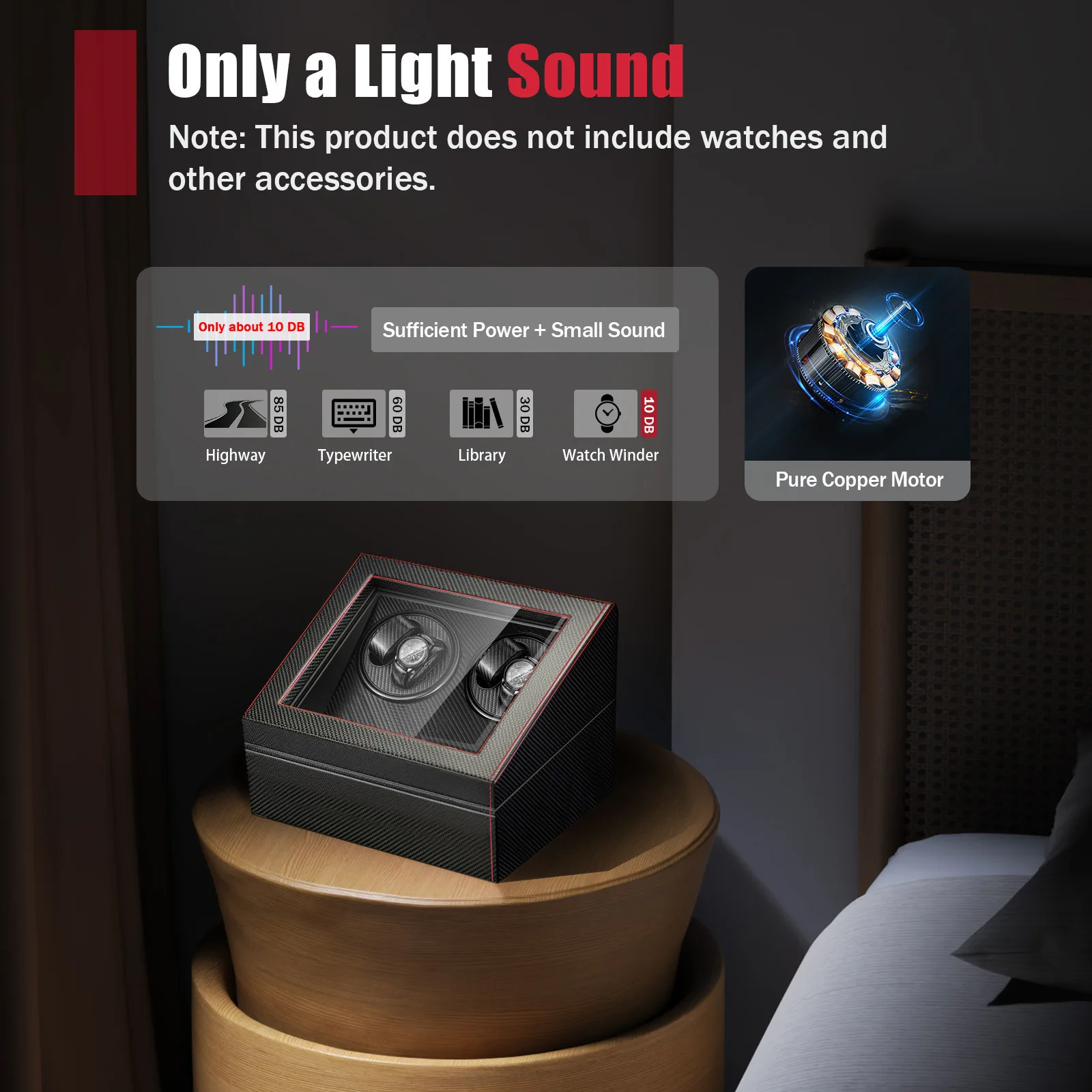 جهاز لفاف ساعة دوار أوتوماتيكي فاخر ، صندوق عرض من ألياف الكربون ، 4 Plus 6